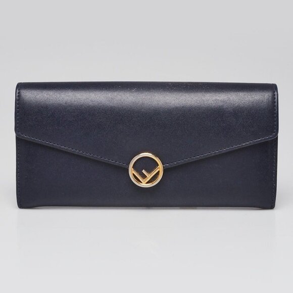 Fendi Blue Leather Continental Wallet 8M0251 - Picture 1 of 10